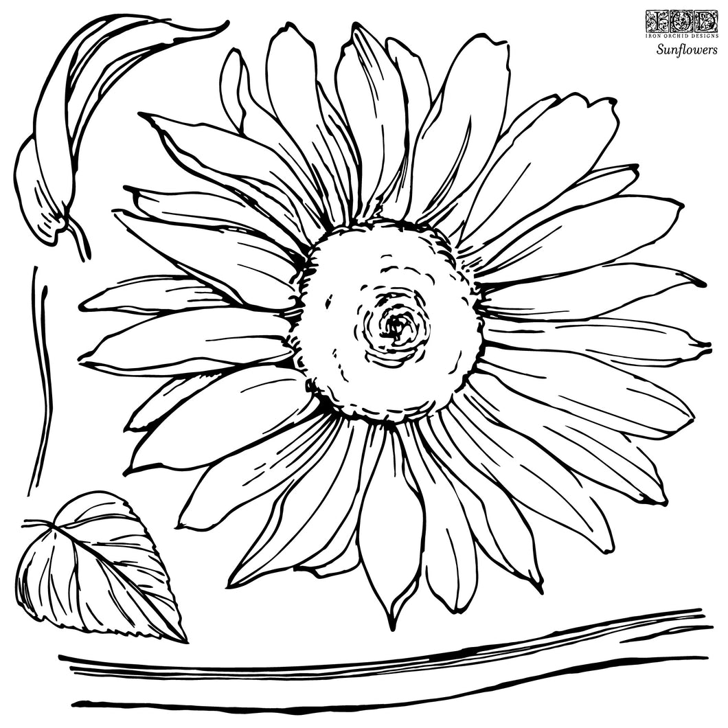 IOD Sunflowers Stamp - Iron Orchid Designs