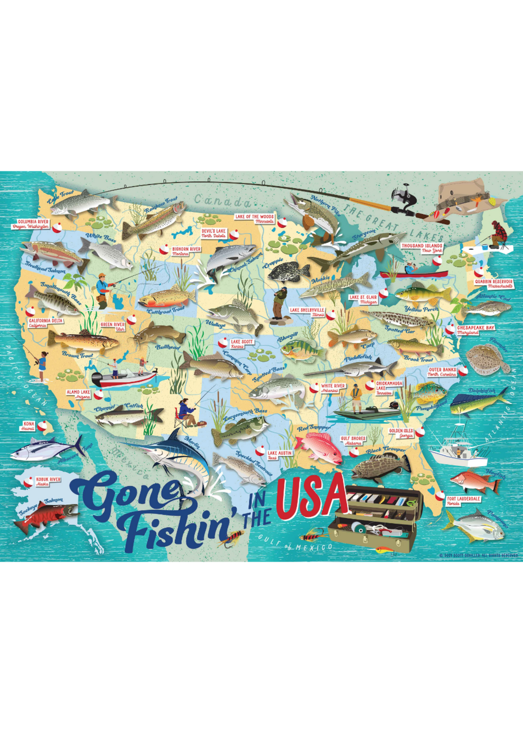 Gone Fishin' in the USA True South Puzzle